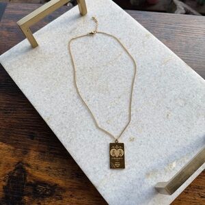 Gold Plated Aries Zodiac Necklace | 16” + 2” Extender | Astrology Pendant
